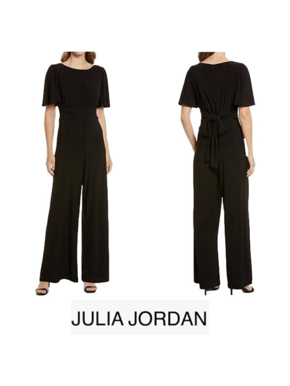 Julia Jordan Flutter Sleeve Jersey Jumpsuit